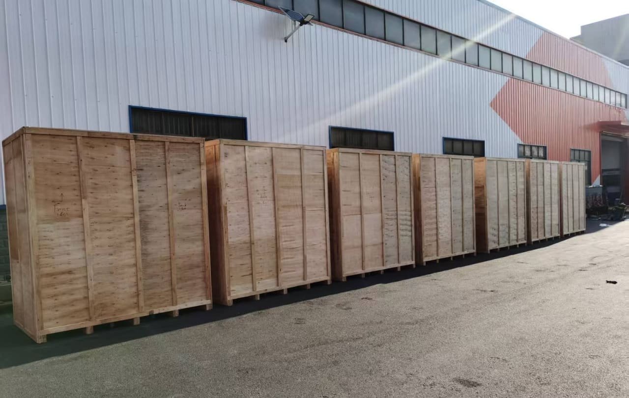 Loading bulk used robot parts into shipping containers for B2B wholesale clients
