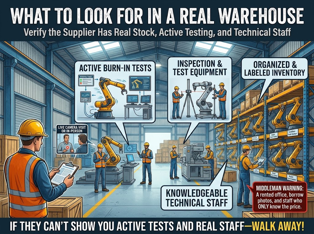 what to look for in a used robot warehouse visit real vs fake supplier